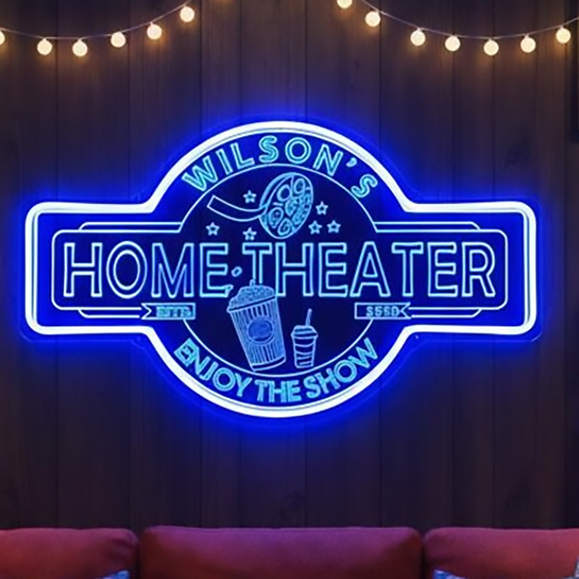 Home Cinema Theater - Maßgefertigtes Heimkino-Neonschild Personalisierte Kino-Dekoration Personalisiertes Namensschild