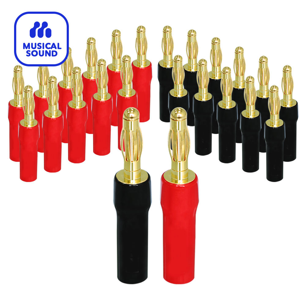 Home Cinema Theater - Bananenstecker, Audio-Klinkenstecker, 12 Paar/24 Stück, Schraubverschluss,