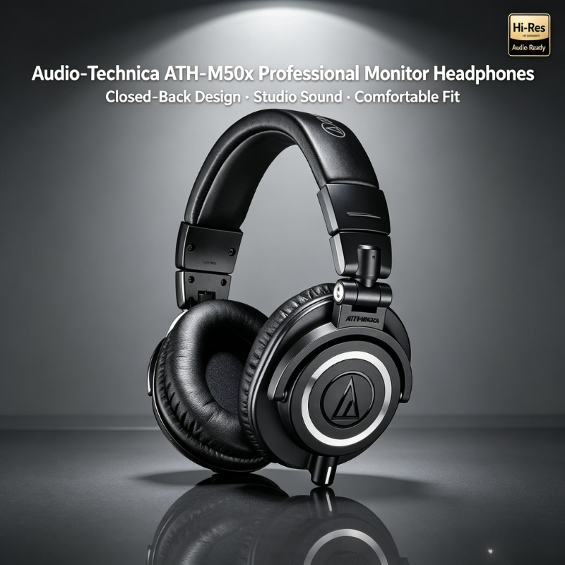 Audio Technica Headphone Ath-M50X - Audio-Technica ATH-M50X Over-Ear Geschlossene Professionelle Studio-Monitor-Kopfhörer