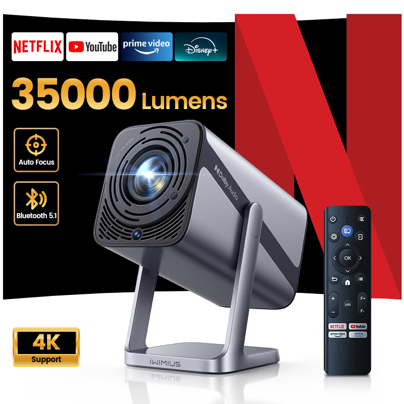 Netflix Home Cinema - WIMIUS Projektor 4K Netflix Lizenziert WIFI