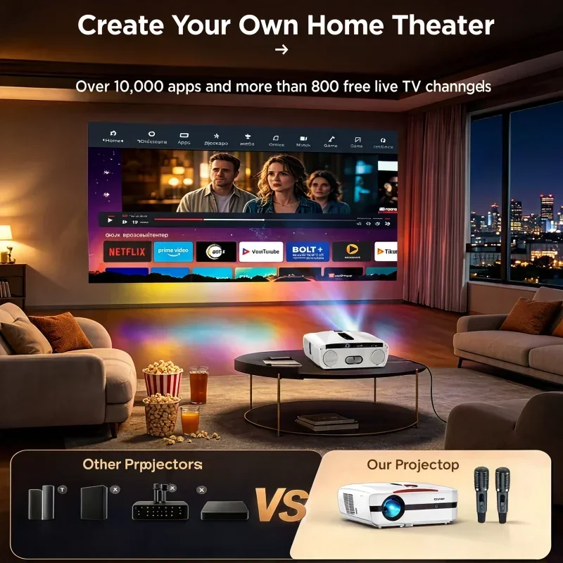 4K-Projektor 4000ANSI Karaoke- – Home Cinema Karaoke Projector Bewertung und Preis